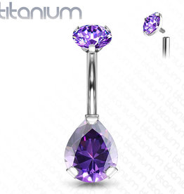 Bauchnabelpiercing Titan Violett