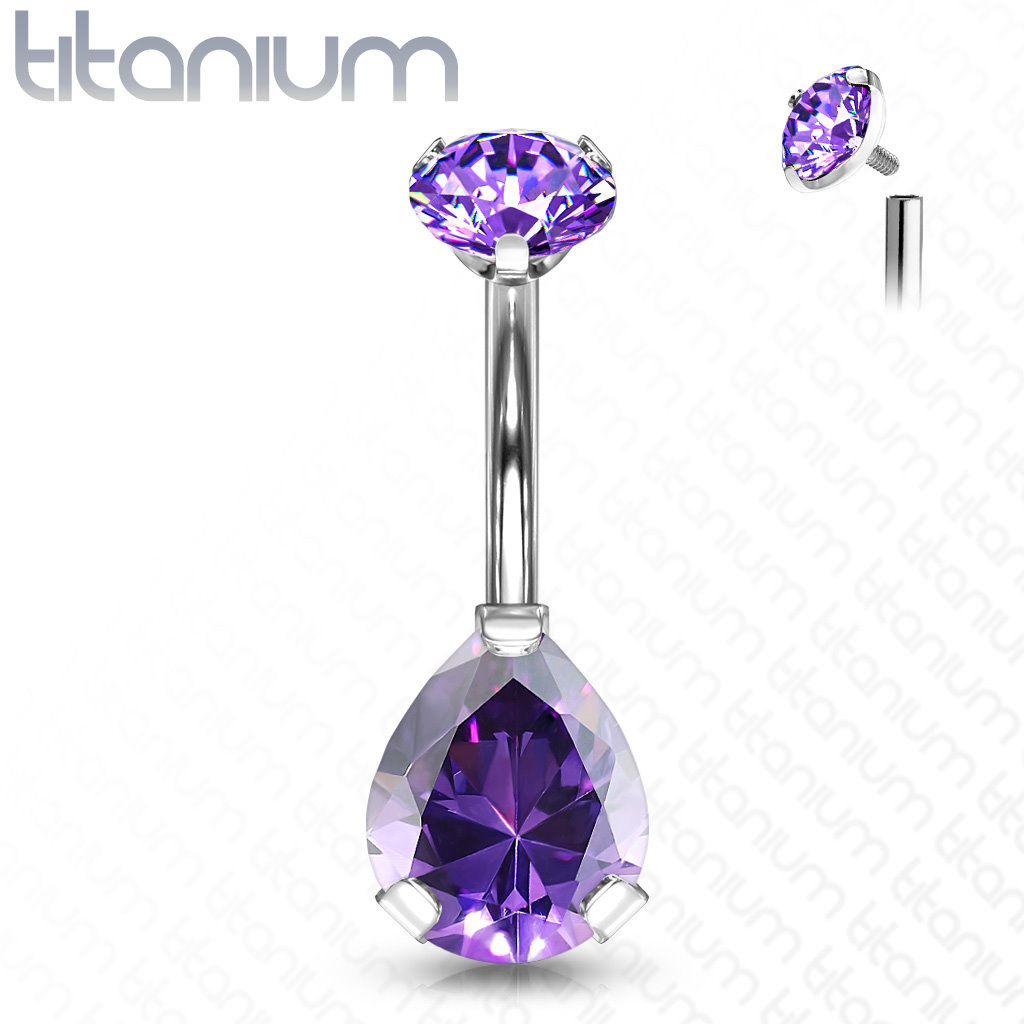 Bauchnabelpiercing Titan Violett