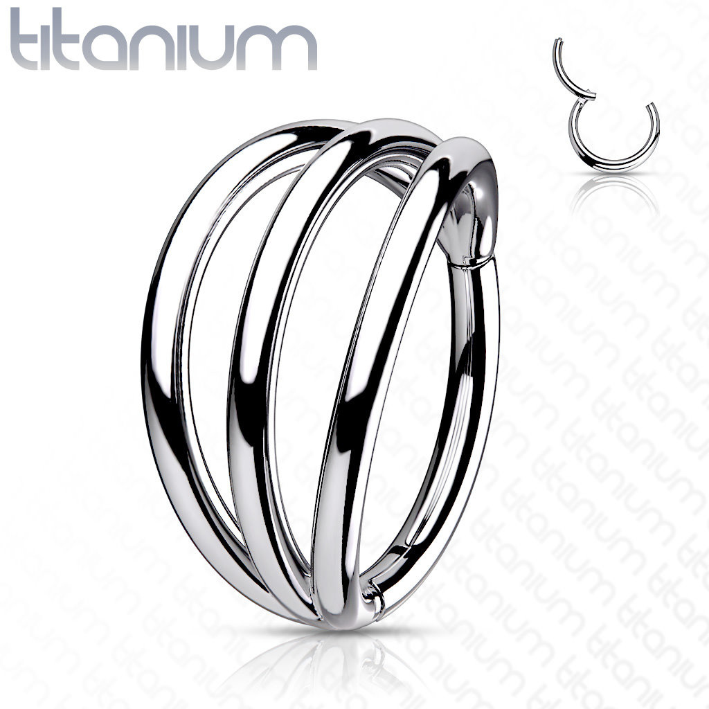 3-fach Piercing Ring aus Titanium