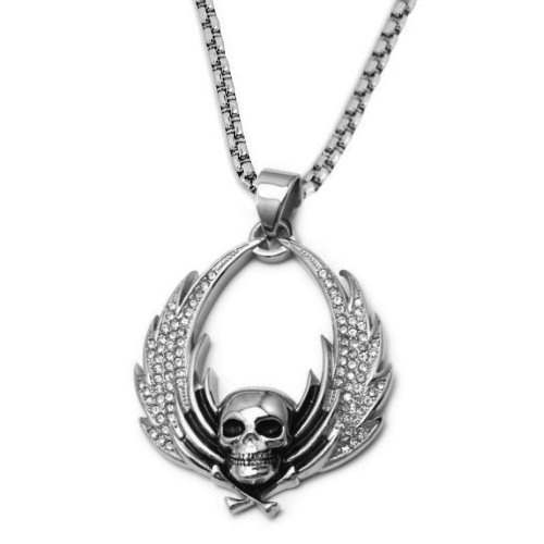 Anhänger Totenkopf mit Flügel