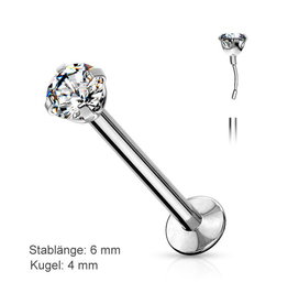 Tragus Piercing mit 4 mm Stein