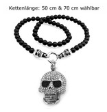 Edelstahl Halskette Totenkopf - Bikerschmuck