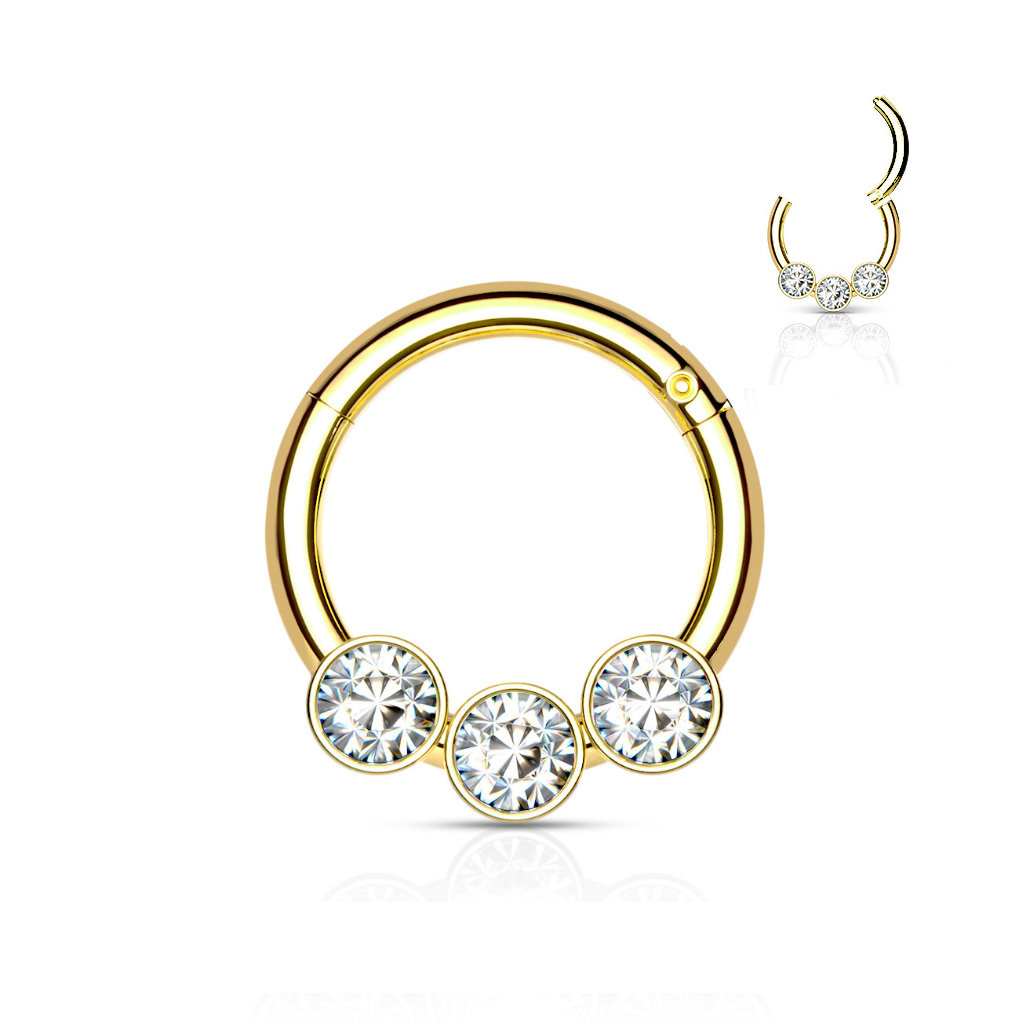 Goldfärbiger Clicker Ring