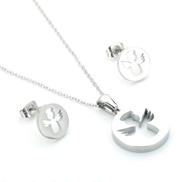 Edelstahlkette mit Ohrringe