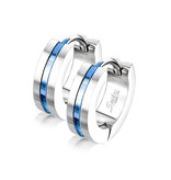 Klapp Creole Edelstahl Silber-Blau - Unisex - Preis pro Stück