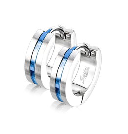 Klapp Creole Edelstahl Silber-Blau – 4 mm breit | Unisex | Preis pro Stück