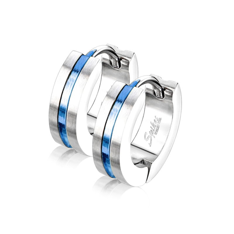 Klapp Creole Edelstahl Silber-Blau - Unisex - Preis pro Stück