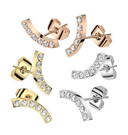 Moderne Damen Ohrstecker mit Zirkonia – Edelstahl / PVD | Silber, Gold & Roségold