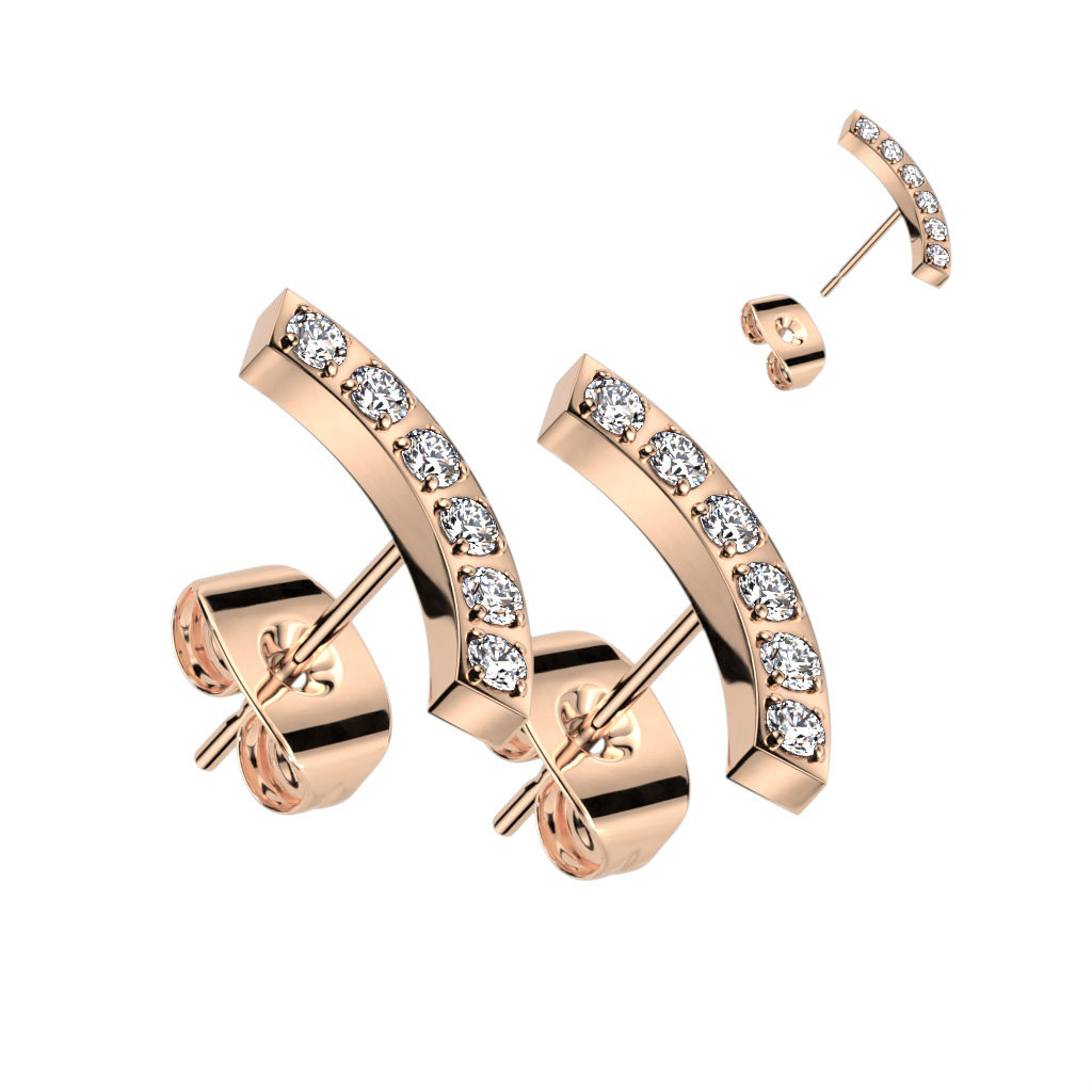 Moderne Damen Ohrstecker mit Zirkonia – Edelstahl