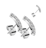 Moderne Damen Ohrstecker mit Zirkonia – Edelstahl