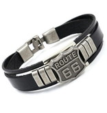 3reihiges Lederarmband Route 66