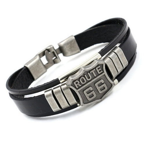 Lederarmband Route 66