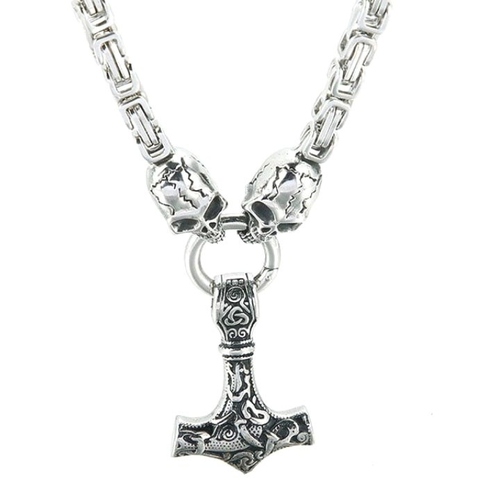 Königskette Totenkopf  - Thorshammer