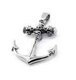 Anker Kettenanhänger mit Totenkopf