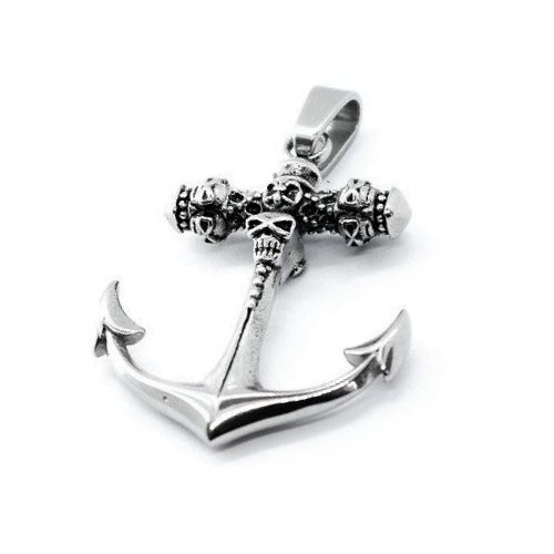 Anker Kettenanhänger mit Totenkopf