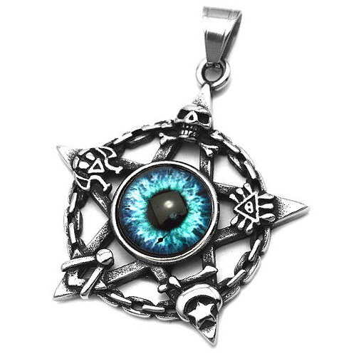 Pentagramm Anhänger mit blauen Auge