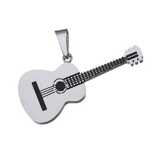 Edelstahl Anhänger Gitarre