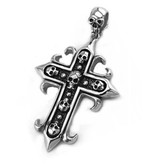 Edelstahlanhänger Kreuz mit Totenkopf
