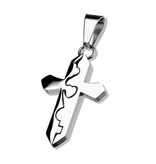 Edelstahlanhänger mit filigranem Kreuzmotiv