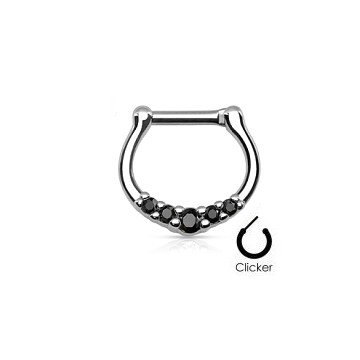 🦚 Clicker für Septumpiercing – schwarz