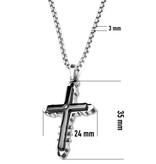 Herren Anhänger Kreuz - Schwarz-Silber