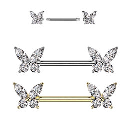 1,6 mm Brustpiercing Schmetterling