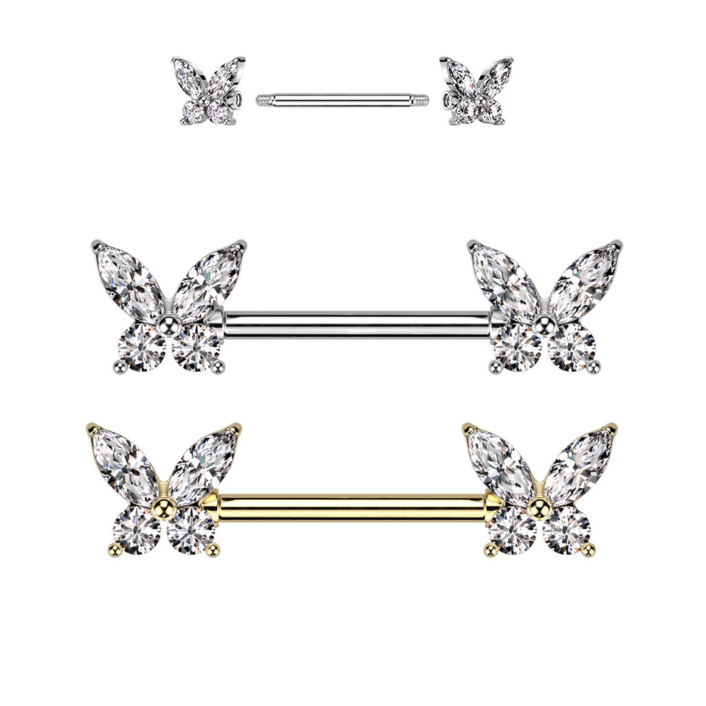 1,6 mm Brustpiercing Schmetterling