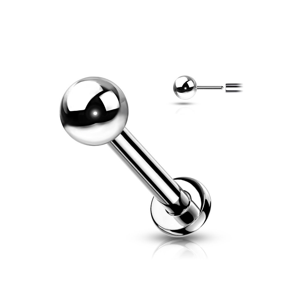 Titan Piercingstecker mit Kugel | Push In