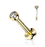 Labret Stecker mit 2 mm Kristallstein