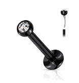 Labret Stecker mit 2 mm Kristallstein