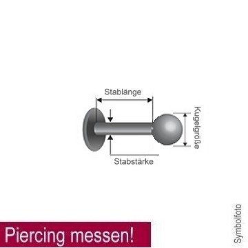 Helix Piercing  Push In Labret mit Steinchen
