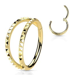 2fach Piercing Ring  gold