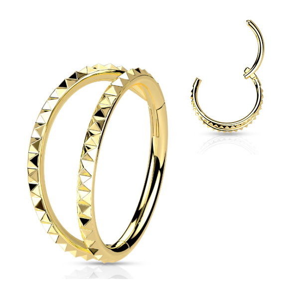 2fach Piercing Ring  gold