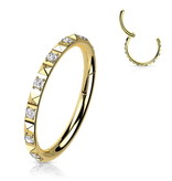 Goldfärbiger Titan Clicker mit Zirkonia