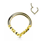 Goldfarbiges Septum Piercing Dreieck