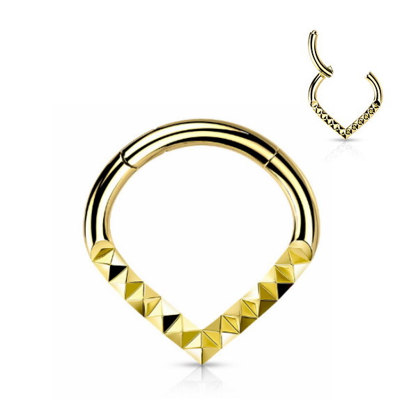 Goldfarbiges Septum Piercing Dreieck