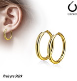 Goldfarbige Creolen – Edelstahl - 12, 14 & 16 mm