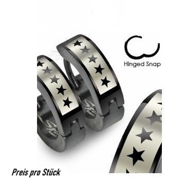 Schwarzer Edelstahlohrring