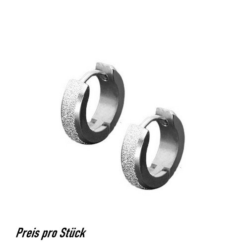 Edelstahl Klappcreolen mit rauher Struktur