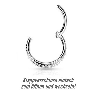 2-fach Clicker Ring mit Pyramidenschliff – Chirurgenstahl 316l