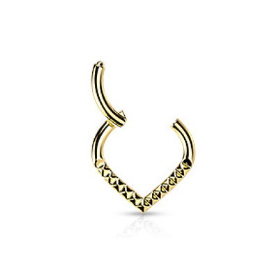 Goldfärbiges Septum Piercing Dreieck