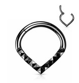 Schwarzes Septum Piercing Ring V-Form