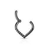 Schwarzes Septum Piercing Ring V-Form