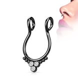 Schwarzes Septum Fake Piercing