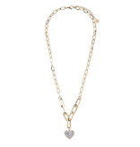 Goldfarbenes Edelstahlcollier mit elegantem Herzanhänger