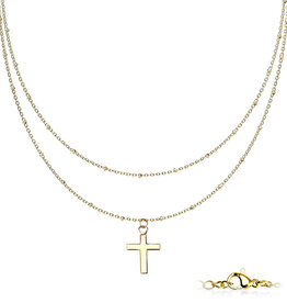 Damen Edelstahlkette Kreuz