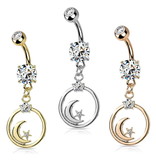 Bauchnabelpiercing Mond & Sterne