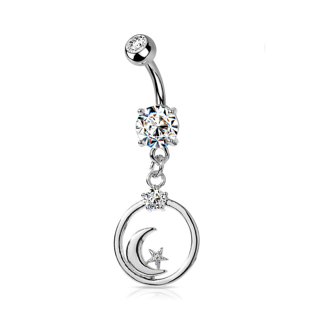 Bauchnabelpiercing Mond & Sterne