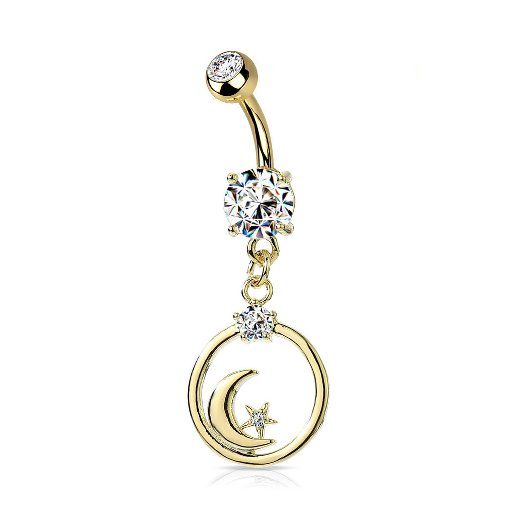 Bauchnabelpiercing Mond & Sterne