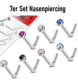 7er Set Nasenpiercing